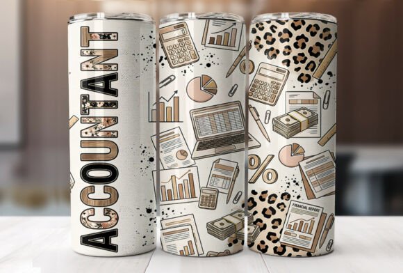 Accountant 20 Oz Skinny Tumbler Wrap Graphics