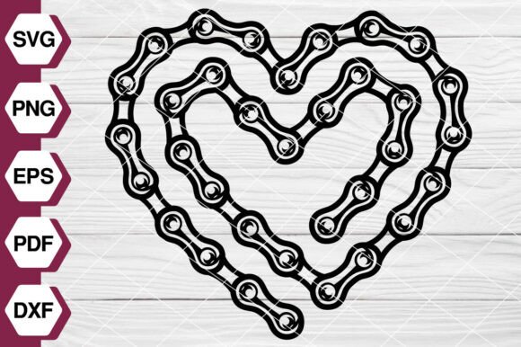 Bicycle Chain Heart SVG EP601