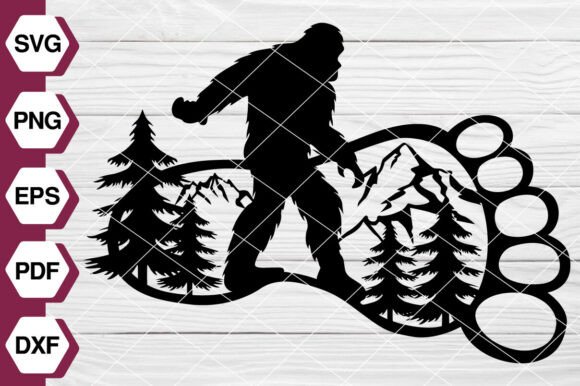 Bigfoot in Forest Scene SVG EP631
