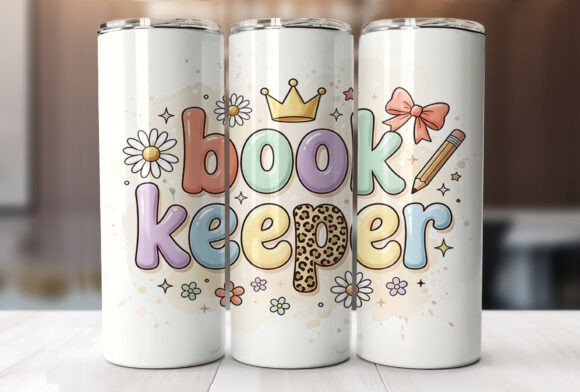 Bookkeeper Coquette 20oz Tumbler Wrap Graphics