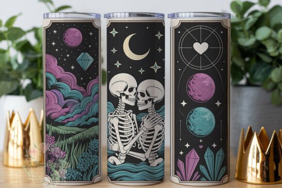 Celestial Skeletons Graphics for Tumbler Wraps