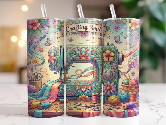 Colorful Sewing Quilting Tools Tumbler Wraps Graphics