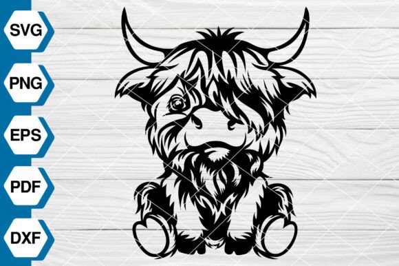 Cute Highland Cow Sitting SVG EP671: Graphics & Illustrations Review