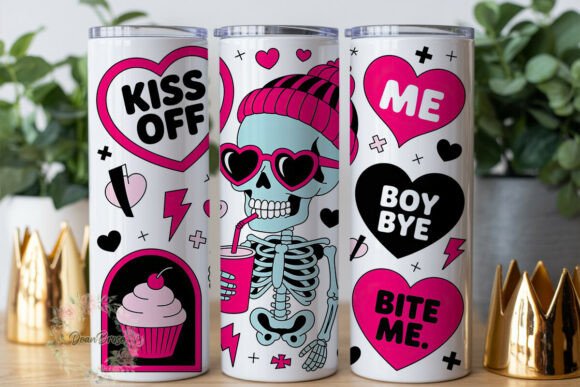 Edgy Skeleton Anti-Valentine Tumbler Graphics & Wraps