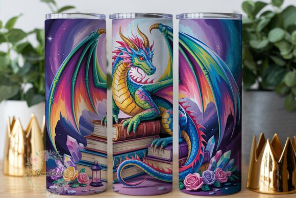 Fantasy Dragon Books Tumbler Wrap: Graphics & Wraps