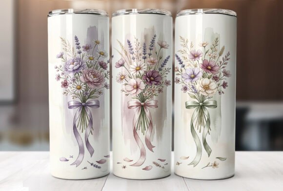 Floral Bouquet 20oz Tumbler Wrap Design