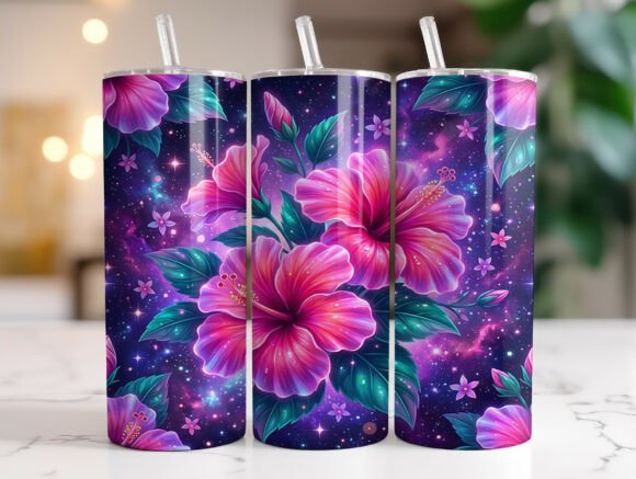 Galaxy Hibiscus Tumbler Wrap: Graphics & Branding Review