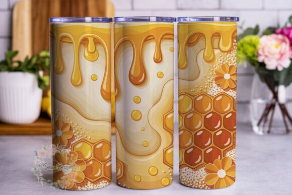 Glossy Honeycomb Drip 20oz Tumbler Wrap