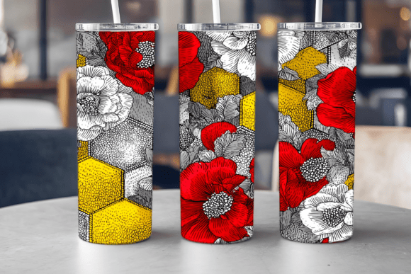 Golden Nectar Bee Tumbler: Graphics for Tumbler Wraps