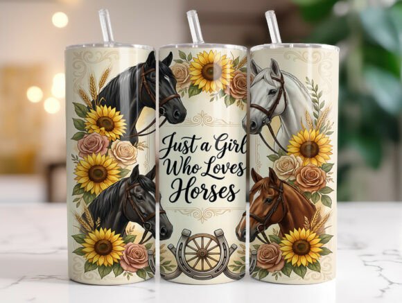 Just a Girl Who Loves Horses Tumbler Graphics