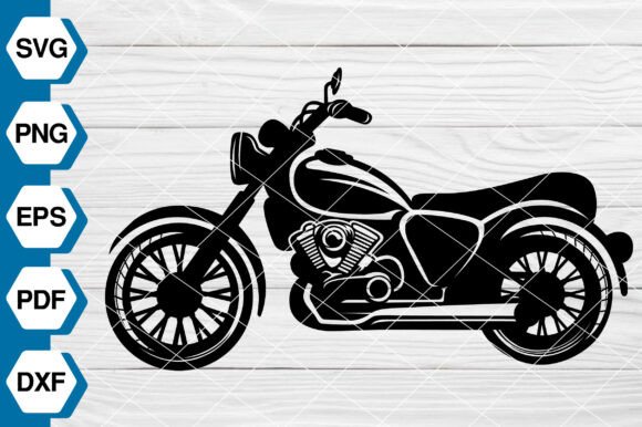 Motorcycle Silhouette Black SVG EP686
