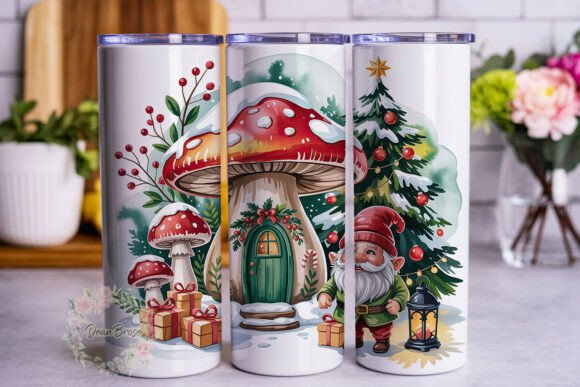 Mushroom Gnome Winter Wonderland Tumbler Graphics