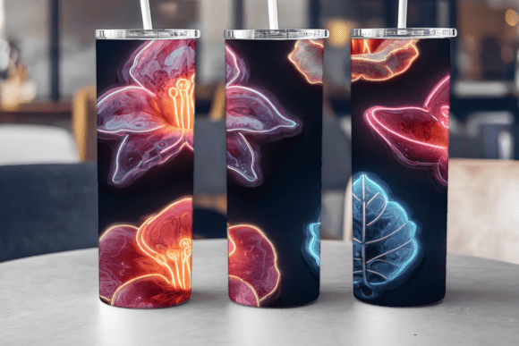 Neon Flowers Tumbler Wrap Graphics Review