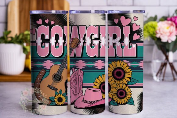 Pink Cowgirl Western 20oz Tumbler Wrap