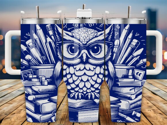 School Teacher Owl 40oz Tumbler: Graphics for Crafts