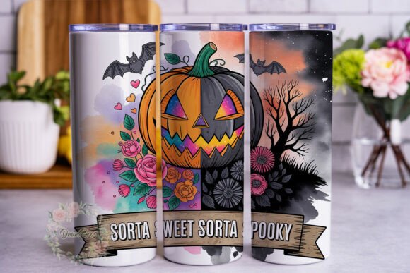Spooky Sweet Pumpkin Floral 20oz Tumbler