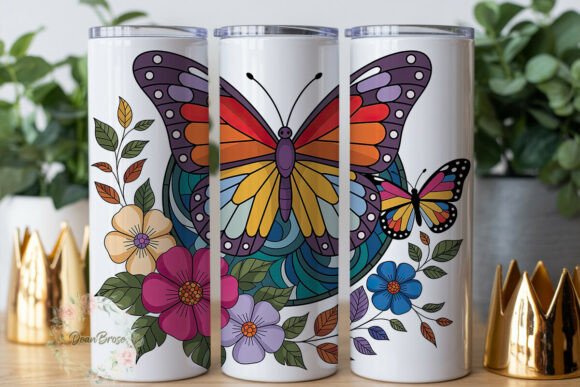 Stained Glass Butterfly Tumbler Wraps Graphics Review