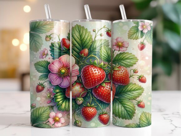 Strawberry Floral Tumbler Wraps Graphics Review