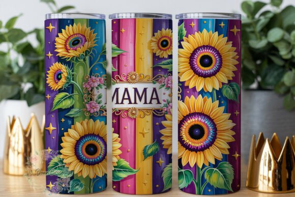 Sunflower Glitter MAMA Tumbler Wrap Graphics Review
