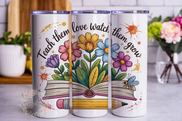 Teacher Floral Book Design 20oz Tumbler