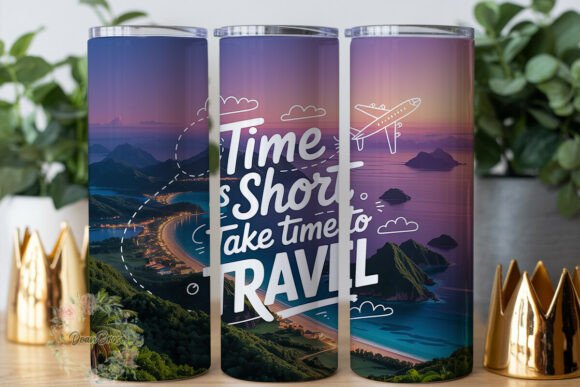 Travel Sunset Island Tumbler Wrap Graphics