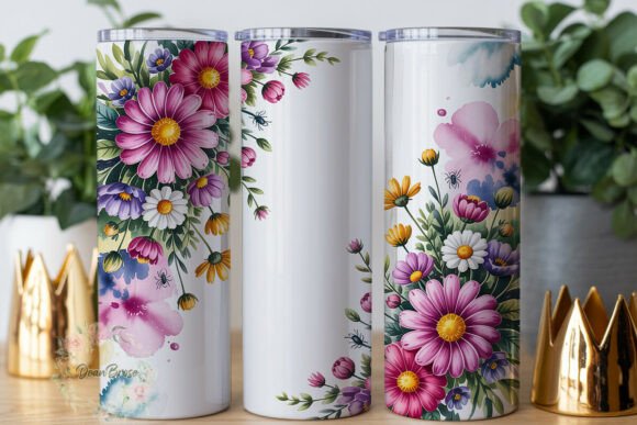 Watercolor Floral AMELIA: Tumbler Wraps & Graphics
